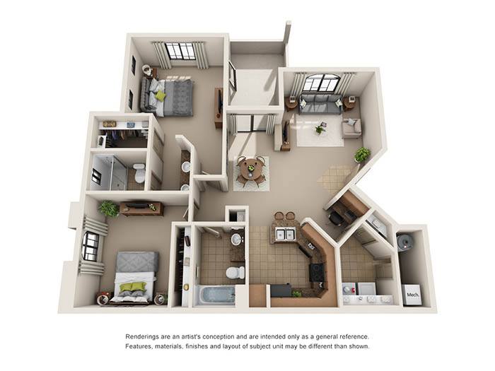 Floor plan layout diagram for B3